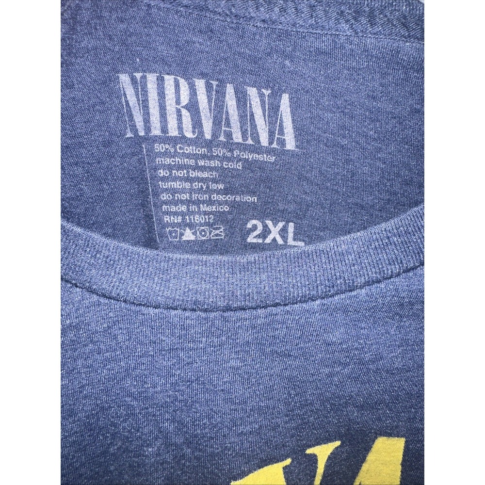 Men Nirvana Blue Shirt Cotton Polyester . Used Good Condition. Size 2xL - Picture 8 of 8